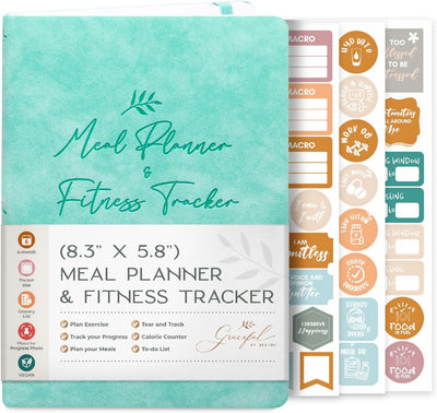 Meal Planner and Fitness Tracker - Plan Workouts in Our Fitness Journal for Women - Track Macros in Our Food Journal for Women Weight Loss - Tear and Track with Perforated Pages