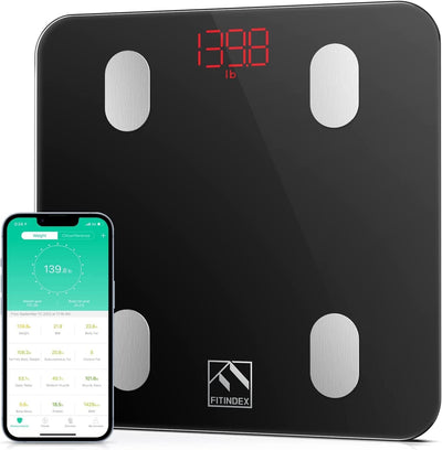 Smart Scale for Body Weight, Digital Bathroom Scale for Body Fat BMI Muscle, Weighting Machine with Bluetooth Body Composition Health Monitor Analyzer Sync Apps for People - Black
