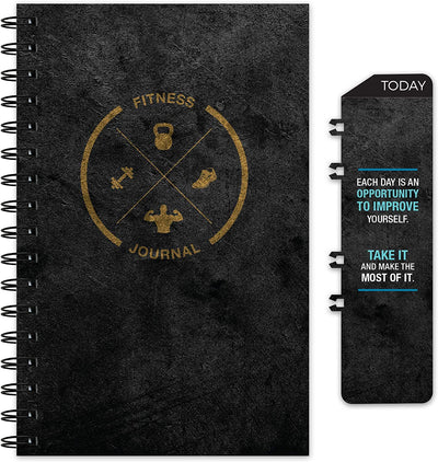 Workout Fitness Journal Nutrition Planners: Clip-In Bookmark, Sturdy Binding, Thick Pages & Laminated Protective Cover (Black & Gold)