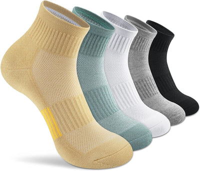 Ankle Socks Womens Athletic Thick Cushioned Running Hiking Low Cut 5-Pairs