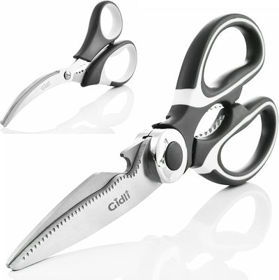 Kitchen Shears by  - Lifetime Replacement Warranty- Includes Seafood Scissors as a Bonus - Heavy Duty Stainless Steel All Purpose Ultra Sharp Utility Scissors